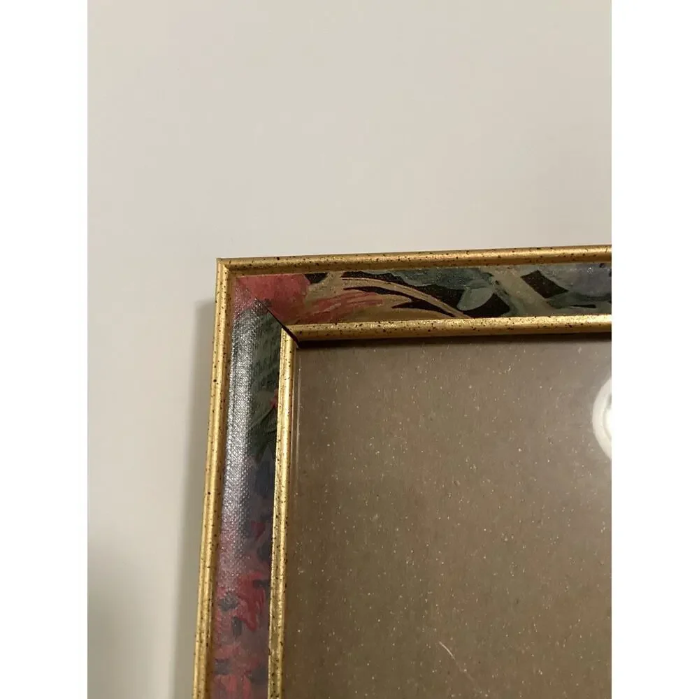 Vntg Gold & Marbled Colorful Floral Pic Frames 8x10 5x7